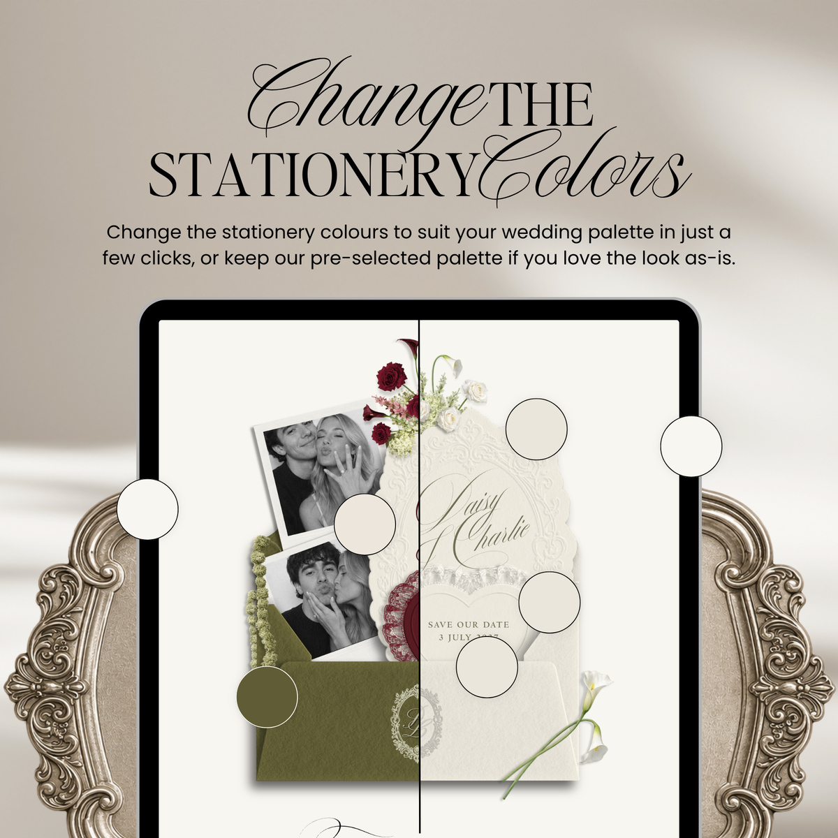 Save The Date Wedding Website Template (Envelope 07 - Ivory)