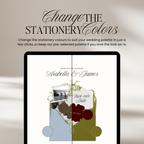 Save The Date Wedding Website Template (Brown & Dusty Blue)