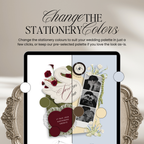 Save The Date Wedding Website Template (Envelope 05 - Green, Pink + Burgundy)