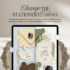 Wedding Website Template with RSVP (Envelope 05 - Sage Green + Ivory)