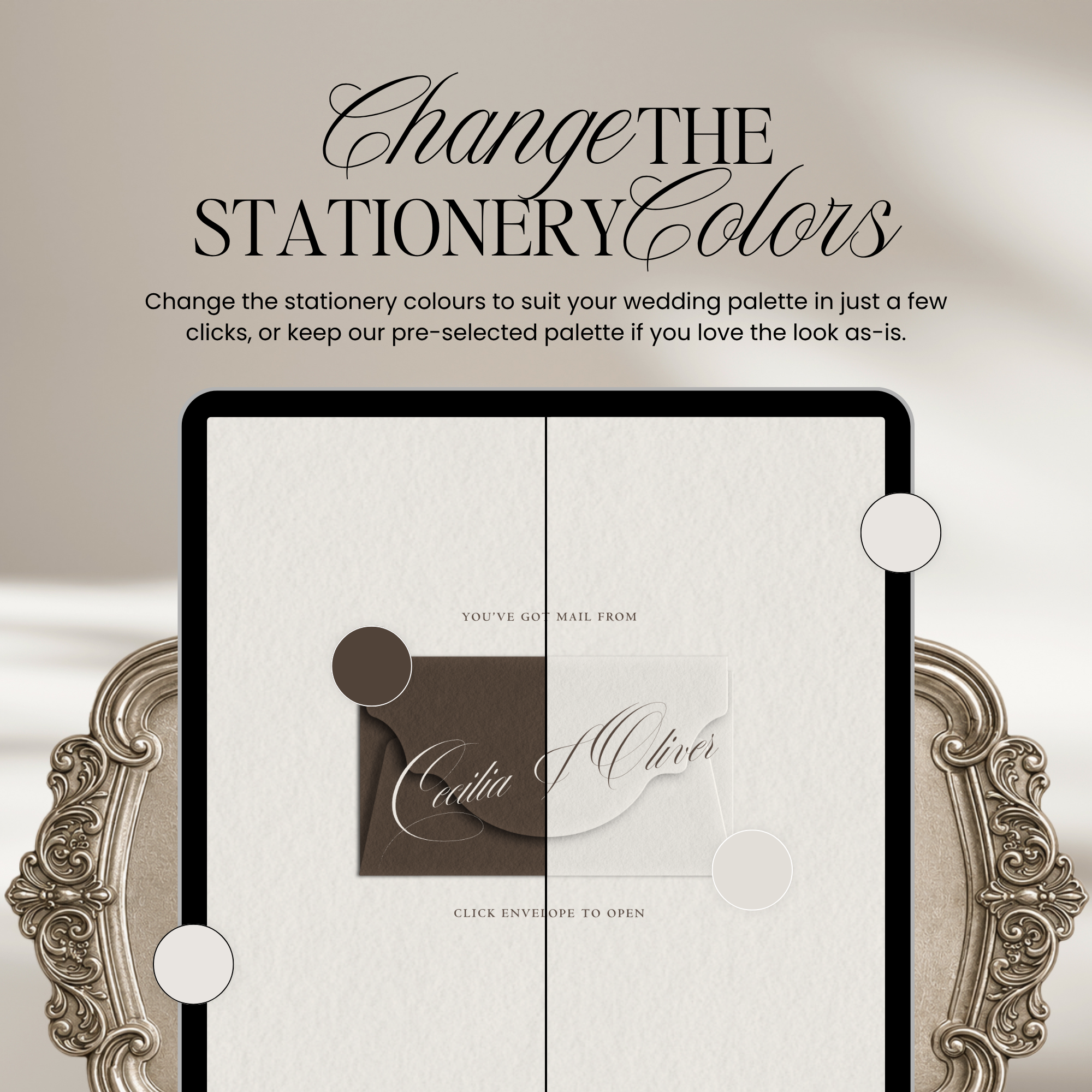 Save The Date Website Template (Vintage 01 - Ivory)