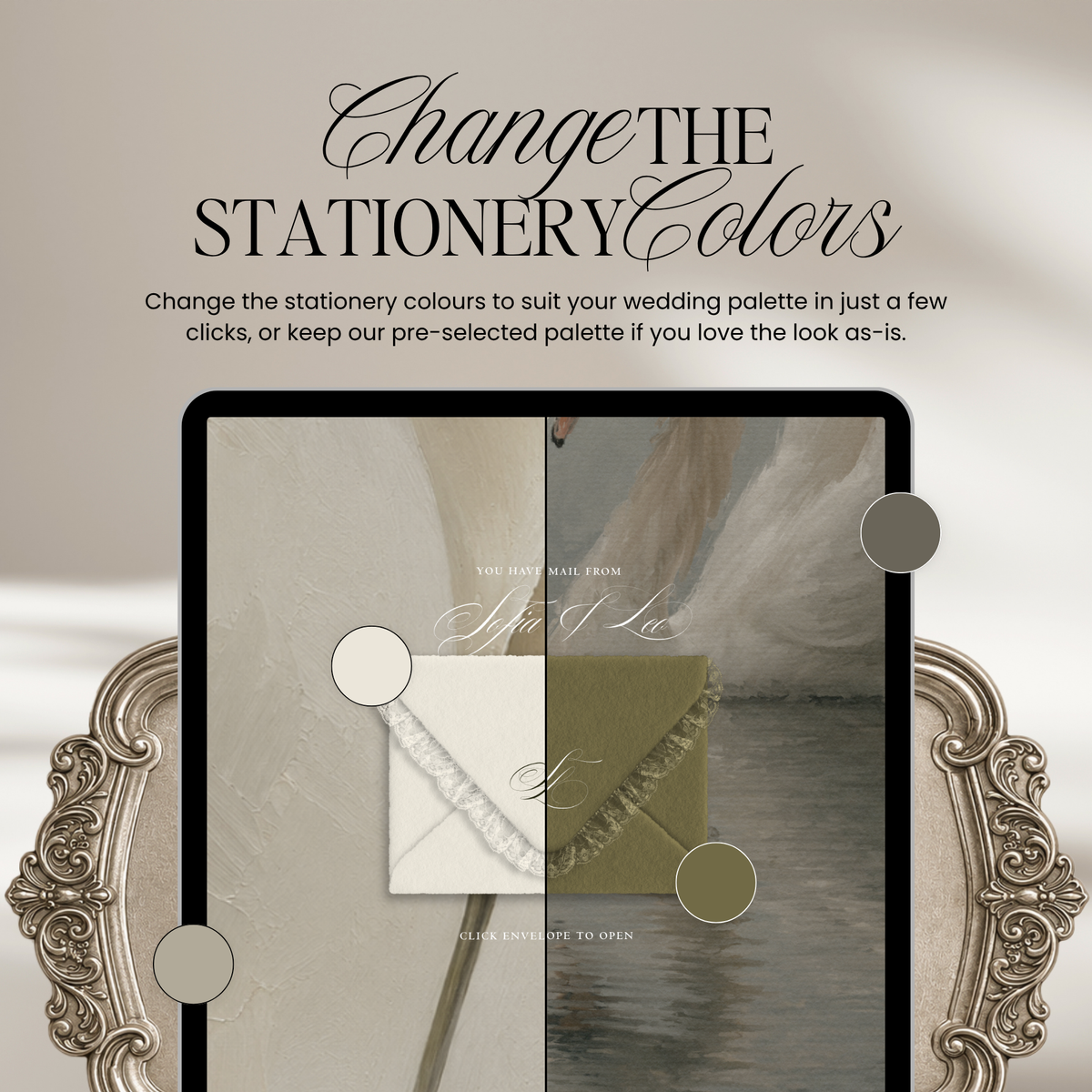 Lace Heart Save The Date Website Template (Lace 03 - Ivory)