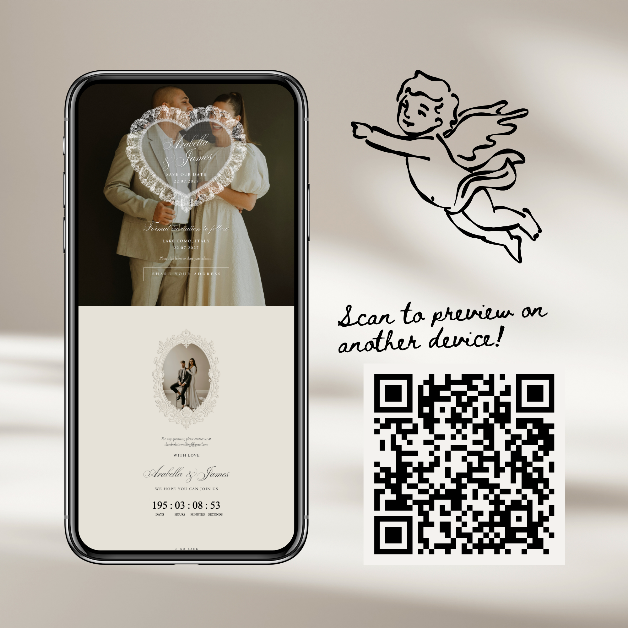 Old Money Save The Date Website Template (Lace 04)