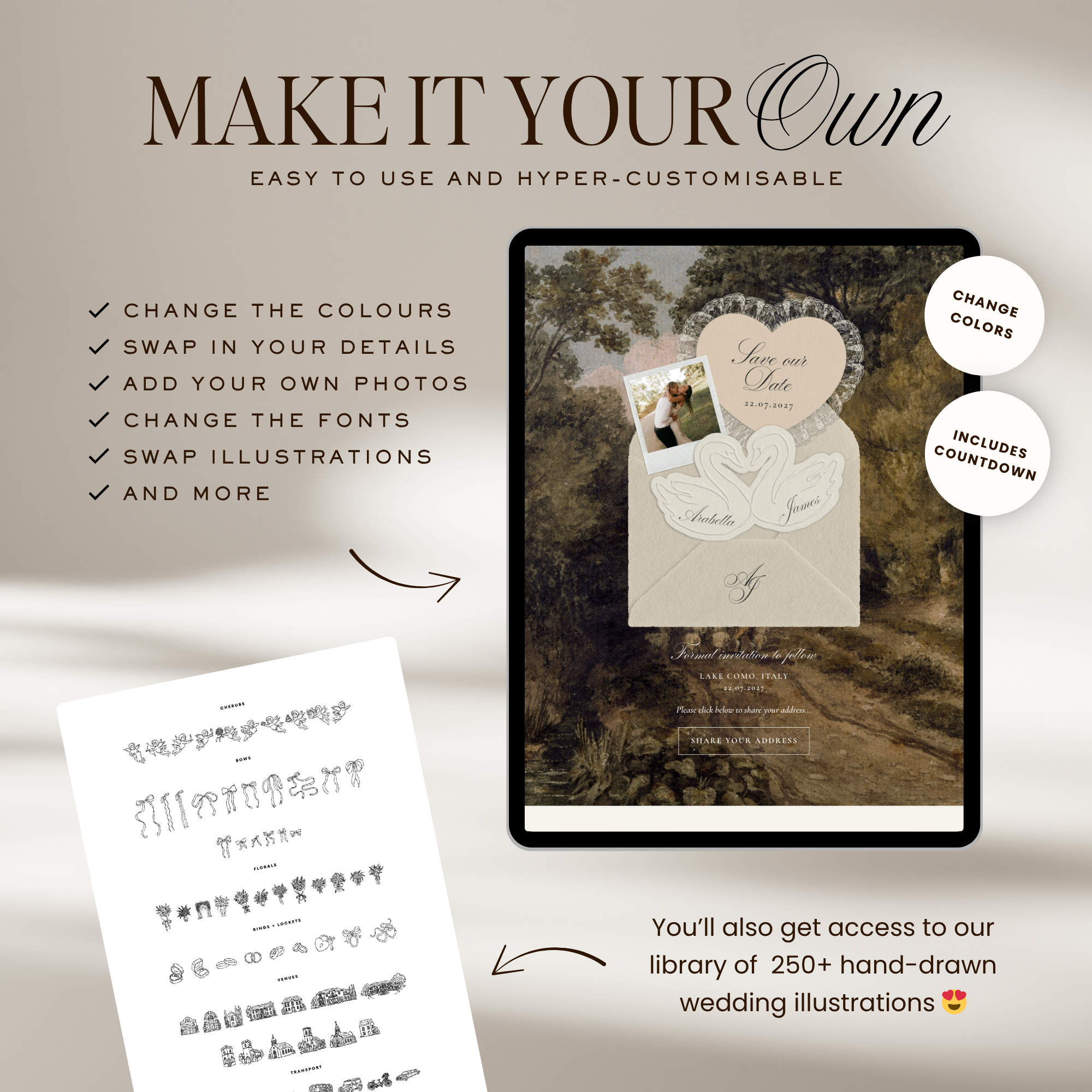 Old Money Save The Date Website Template (Lace 03)
