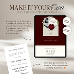 Old Money Save The Date Website Template (Burgundy)