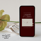 Old Money Wedding Website Template with RSVP (Burgundy)