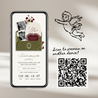 Save The Date Wedding Website Template (Envelope 07 - Green + Burgundy)