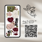 Wedding Website Template with RSVP (Envelope 05 - Green, Pink + Burgundy)