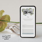 Wedding Website Template with RSVP (Envelope 04 - Blue & Pink)