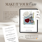 Save The Date Wedding Website Template (Envelope 04 - Blue & Pink)