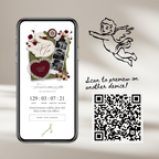 Save The Date Wedding Website Template (Envelope 05 - Green, Pink + Burgundy)