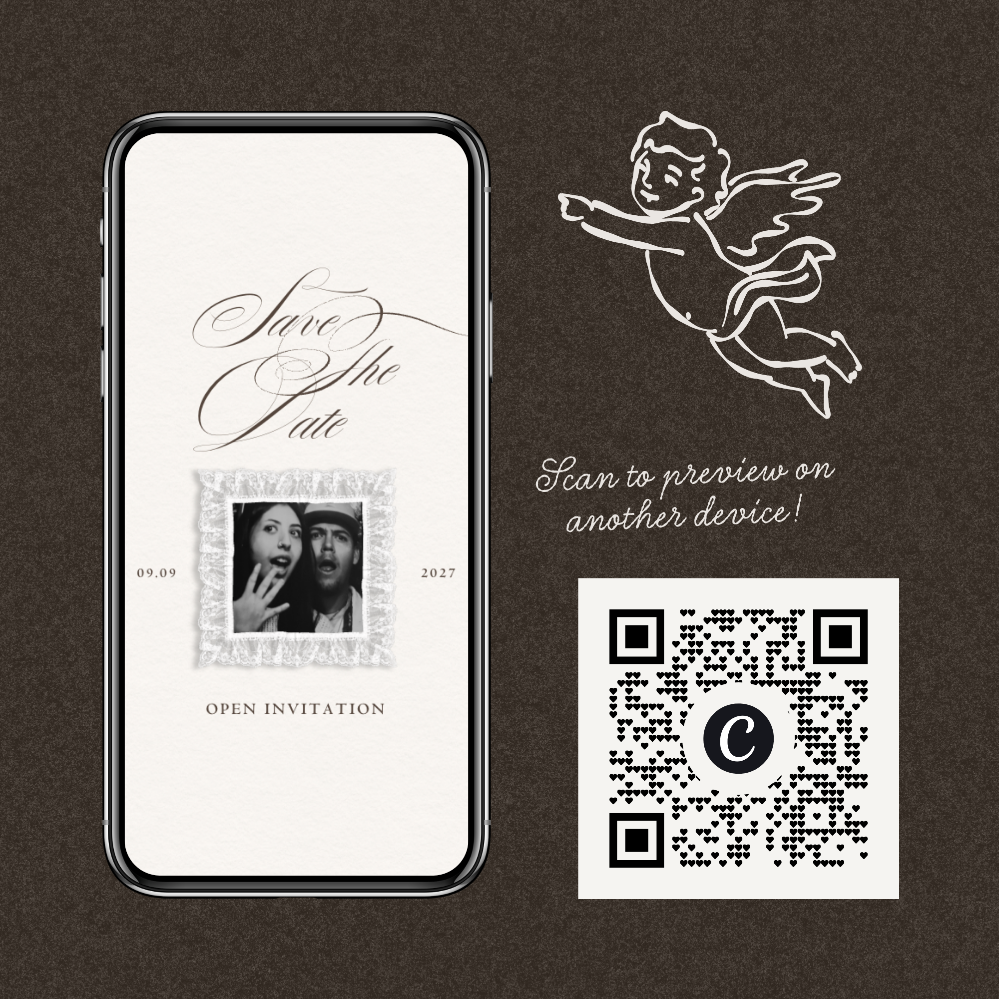 Save The Date Website Template (Romantic 01 - Ivory)
