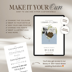 Save The Date Wedding Website Template (Brown & Dusty Blue)