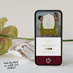 Wedding Website Template with RSVP (Envelope 04 - Olive Green & Burgundy)