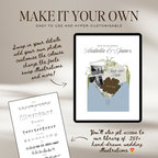 Save The Date Wedding Website Template (Brown & Dusty Blue)