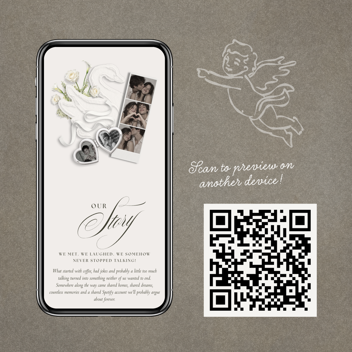 Lace Wedding Website Template with RSVP (Lace 0502)