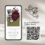 Save The Date Wedding Website Template (Envelope 06 - Green + Burgundy)