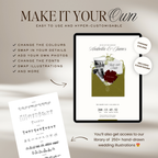 Save The Date Wedding Website Template (Olive Green & Burgundy)