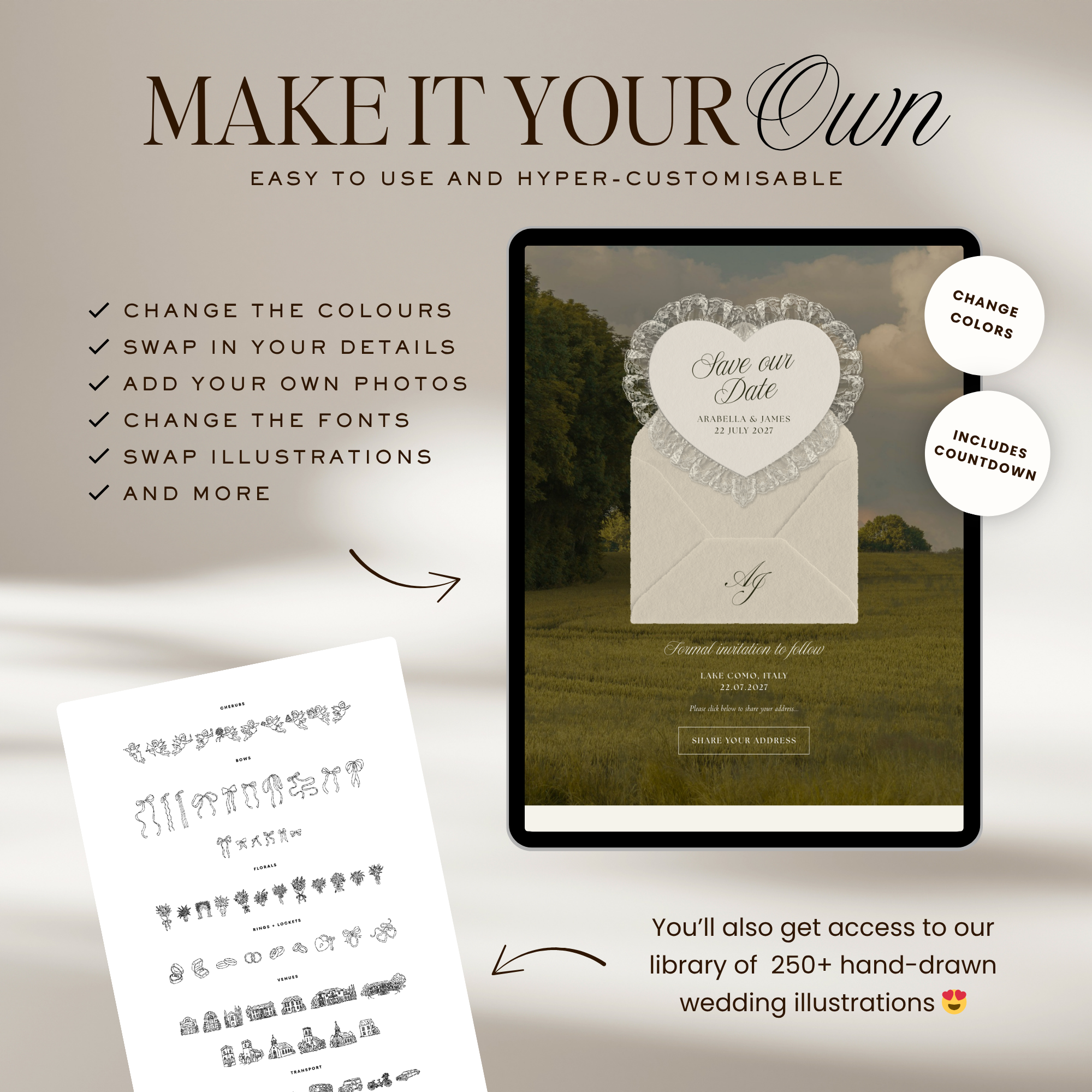 Old Money Save The Date Website Template (Lace 02)