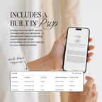 Wedding Website Template with RSVP (Brown & Dusty Blue)