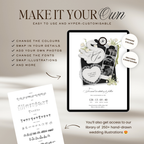 Save The Date Wedding Website Template (Envelope 05 - Black + White)
