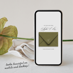 Wedding Website Template with RSVP (Envelope 06 - Green + Burgundy)