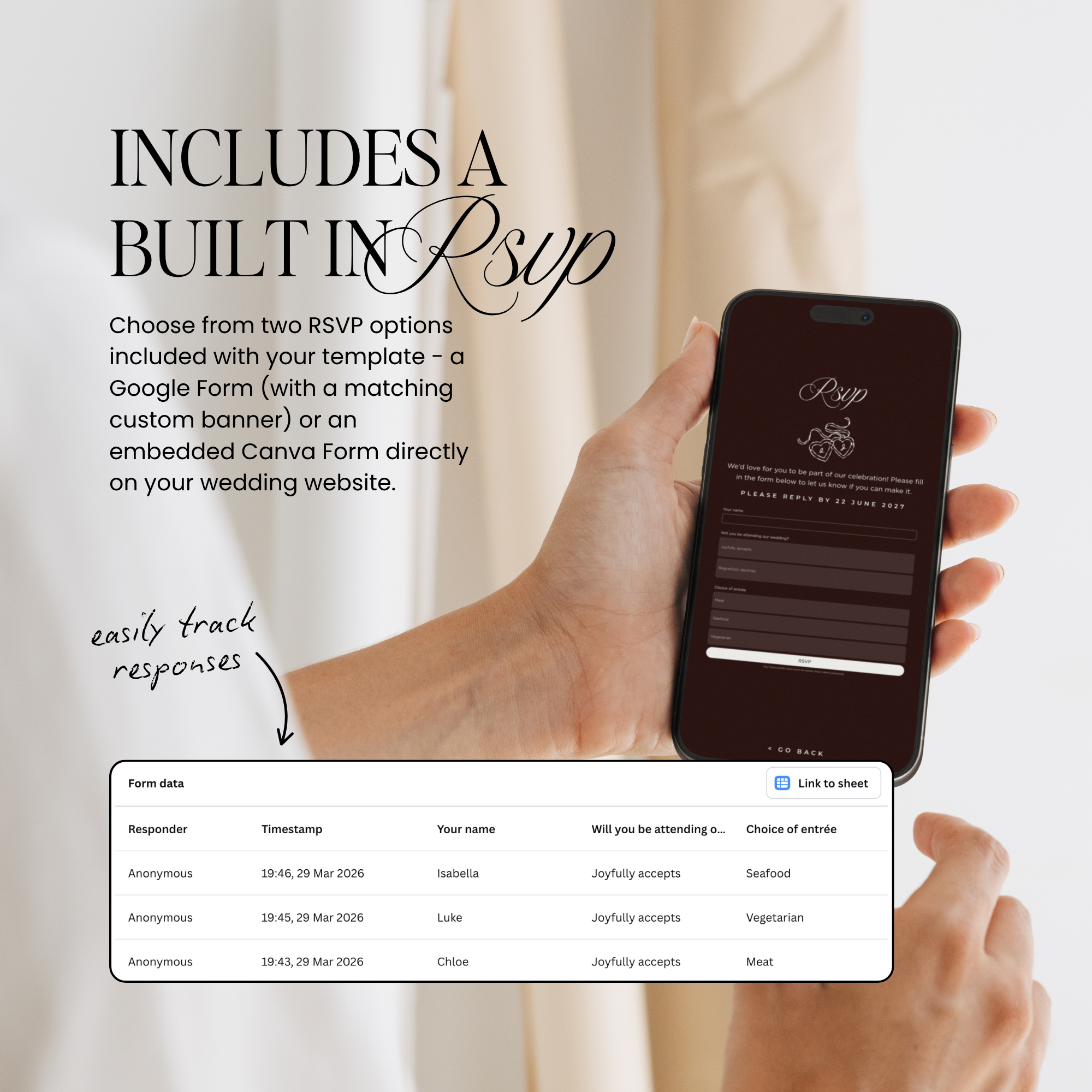 Old Money Wedding Website Template with RSVP (Burgundy)