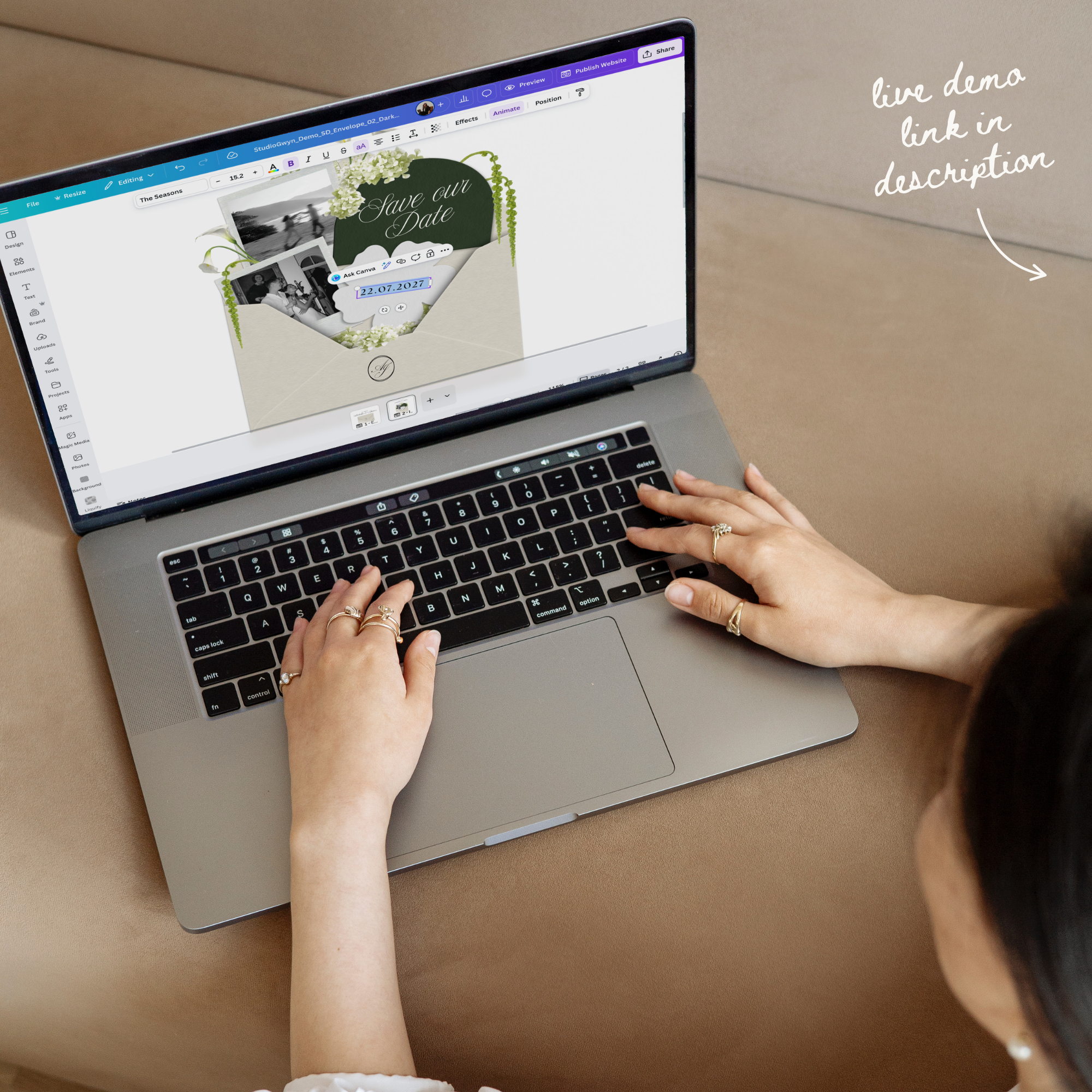 Save The Date Wedding Website Template (White & Green)