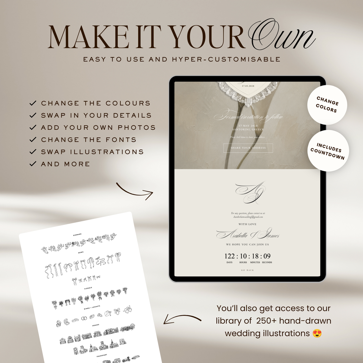 Lace Heart Save The Date Website Template (Lace 0201)