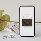 Wedding Website Template with RSVP (Envelope 06 - Brown + Ivory)
