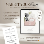 Save The Date Wedding Website Template (Envelope 07 - Pink + Ivory)