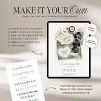 Save The Date Wedding Website Template (Envelope 05 - Sage Green + Ivory)