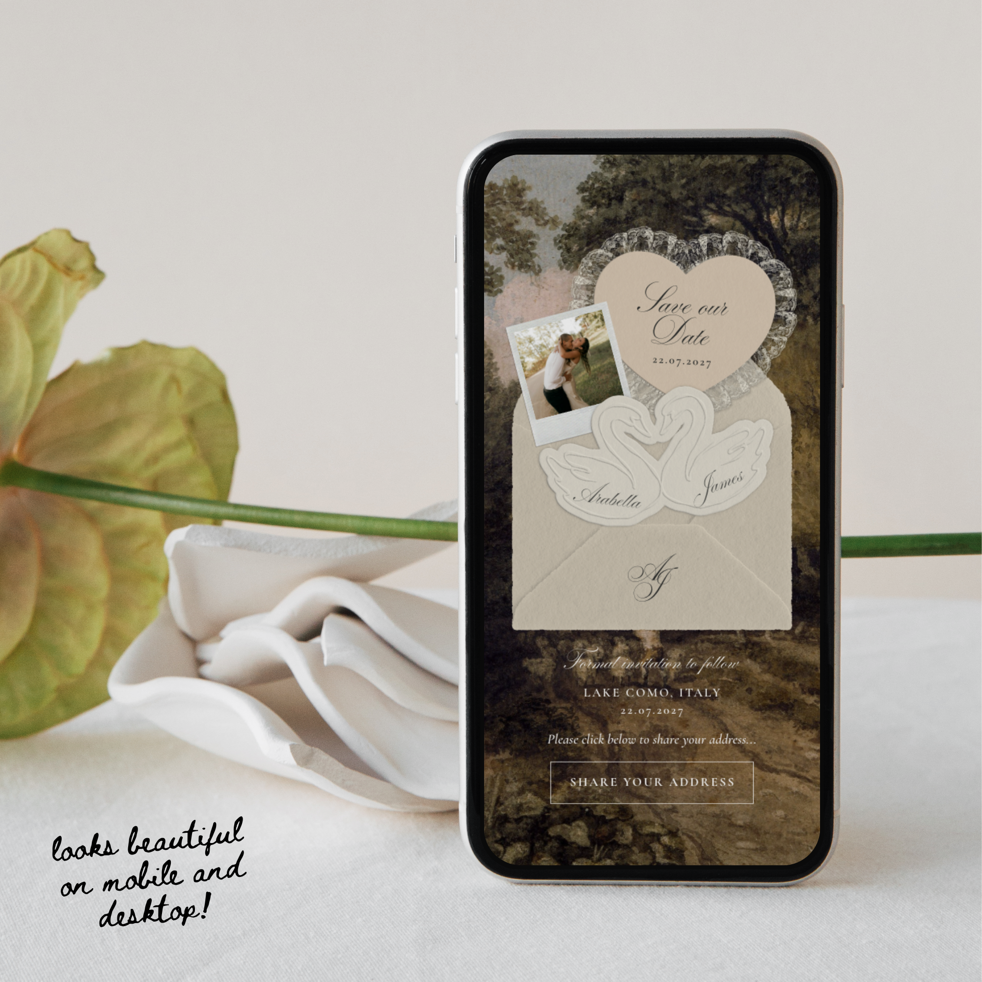 Old Money Save The Date Website Template (Lace 03)