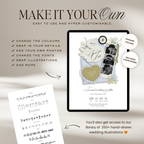 Save The Date Wedding Website Template (Envelope 05 - Blue + Green)