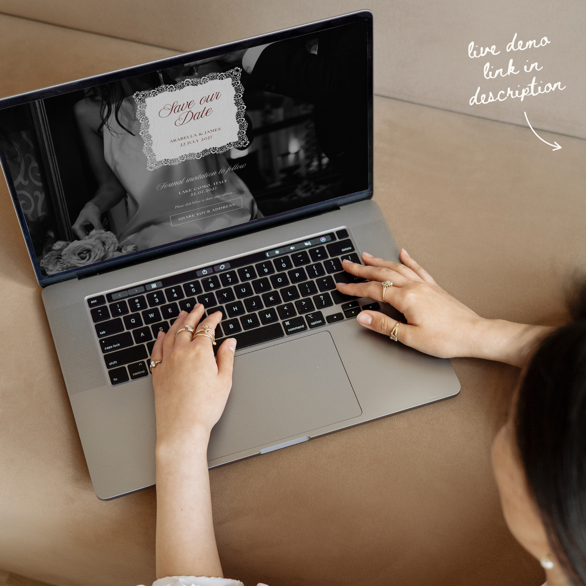 Old Money Save The Date Website Template (Burgundy)