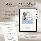 Save The Date Wedding Website Template (Envelope 07 - Blue + Ivory)
