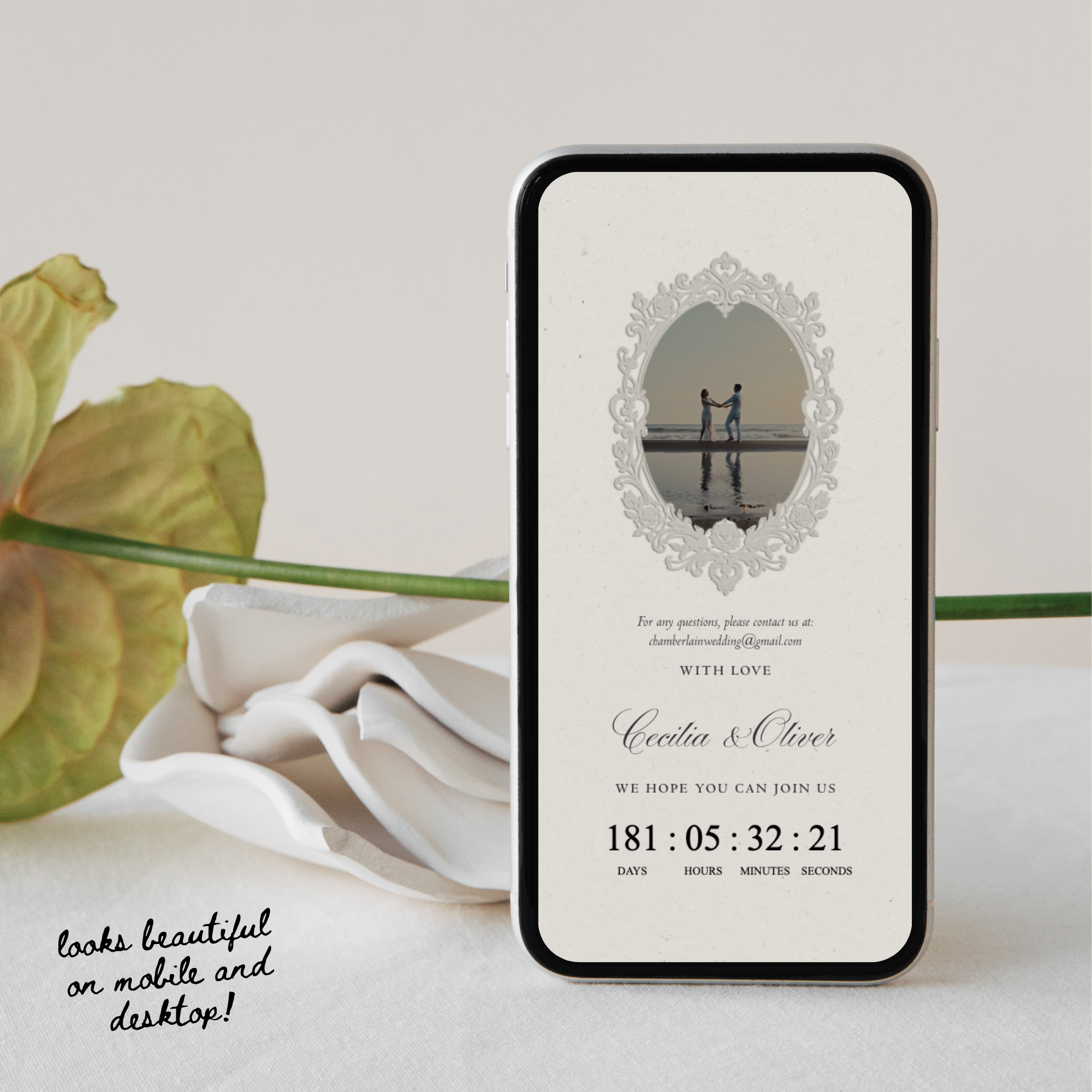 Heirloom Save The Date Website Template (Ivory 02)