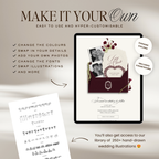 Save The Date Wedding Website Template (Envelope 07 - Burgundy + Ivory)