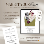 Save The Date Wedding Website Template (Envelope 06 - Chartreuse, Pink + Burgundy)
