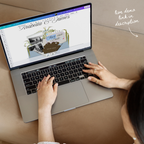 Save The Date Wedding Website Template (Brown & Dusty Blue)