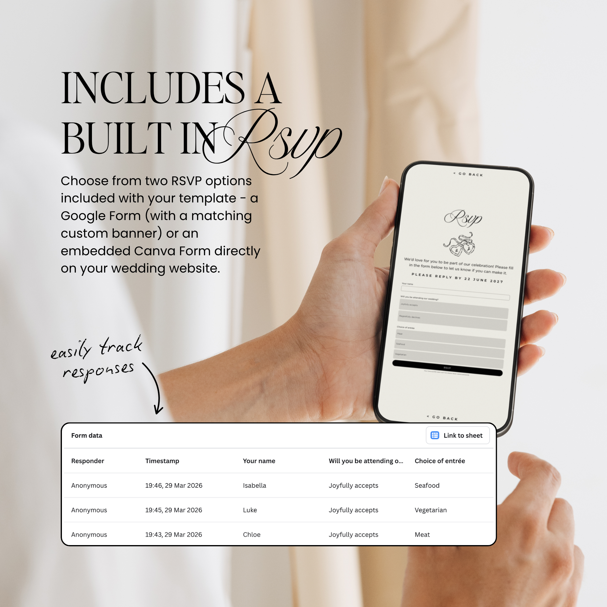 Old Money Lace Wedding Website Template with RSVP (Lace 01)