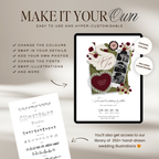 Save The Date Wedding Website Template (Envelope 05 - Green, Pink + Burgundy)