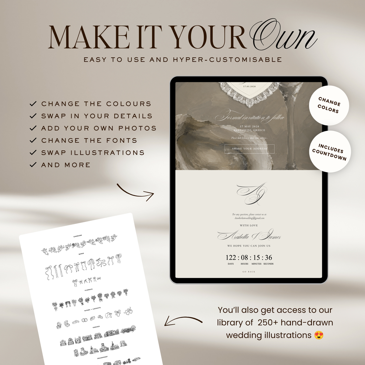 Lace Heart Save The Date Website Template (Lace 0202)