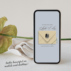 Wedding Website Template with RSVP (Envelope 05 - yellow, blue + brown)