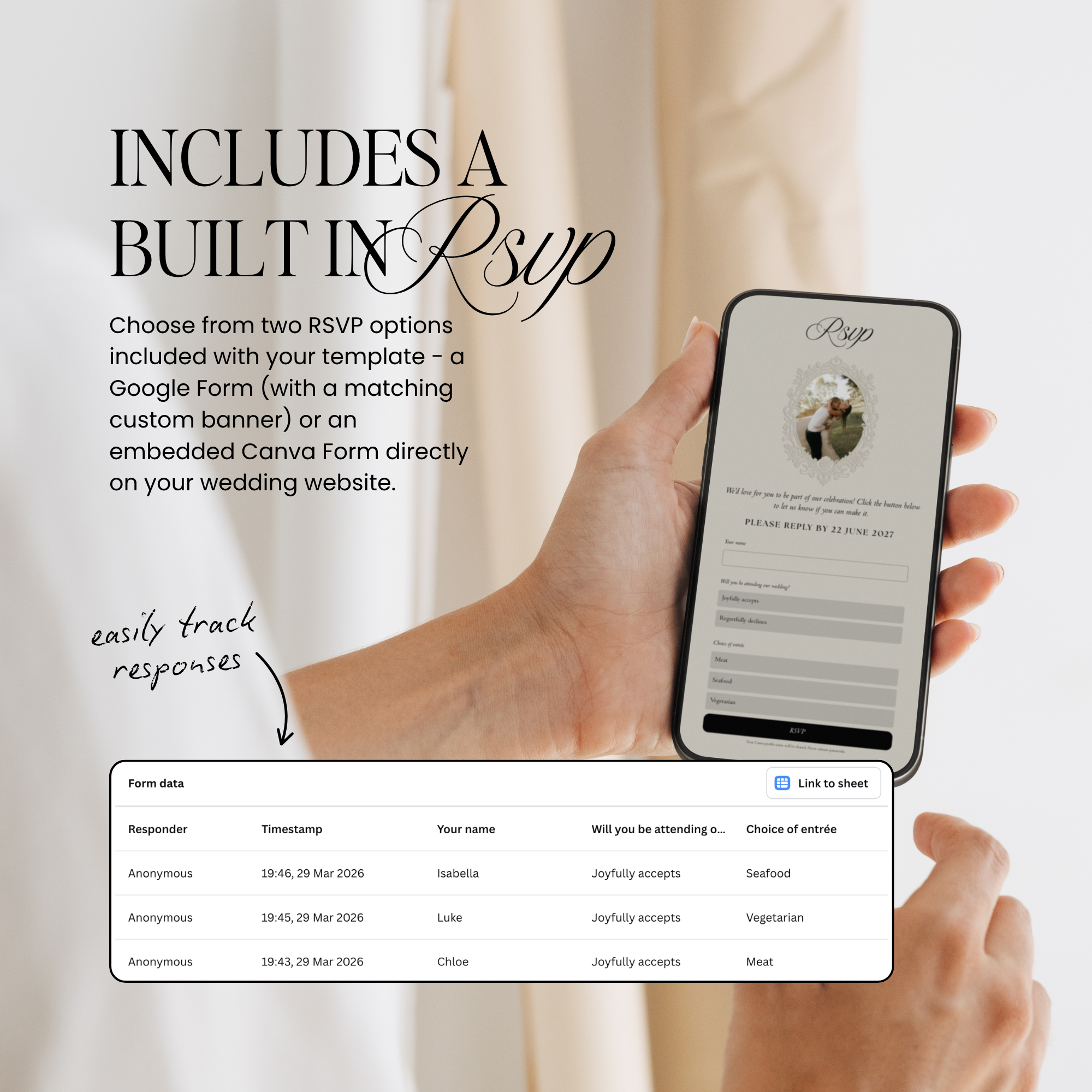 Old Money Lace Wedding Website Template with RSVP (Lace 02)
