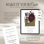 Save The Date Wedding Website Template (Envelope 06 - Green + Burgundy)