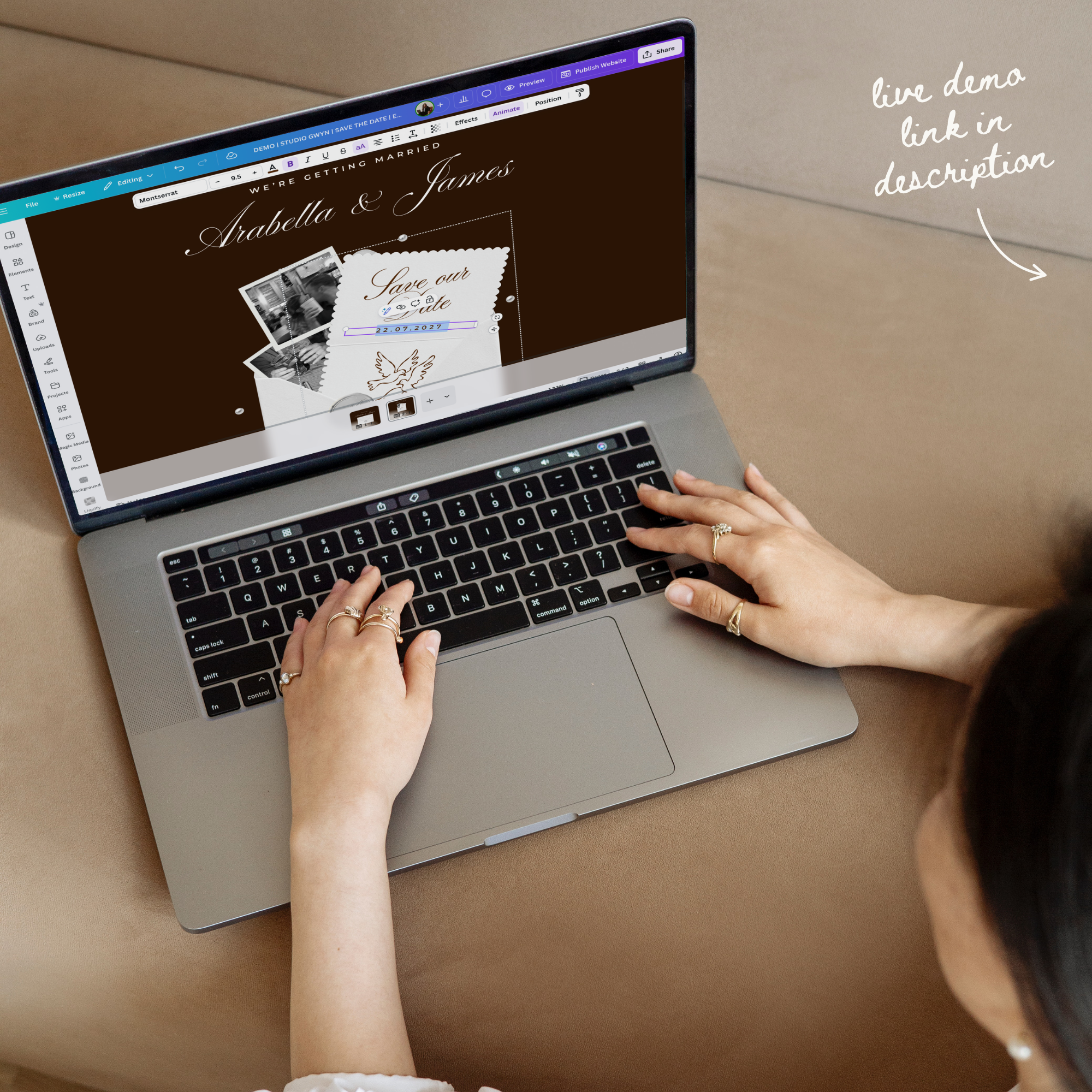 Save The Date Wedding Website Template (Burgundy)