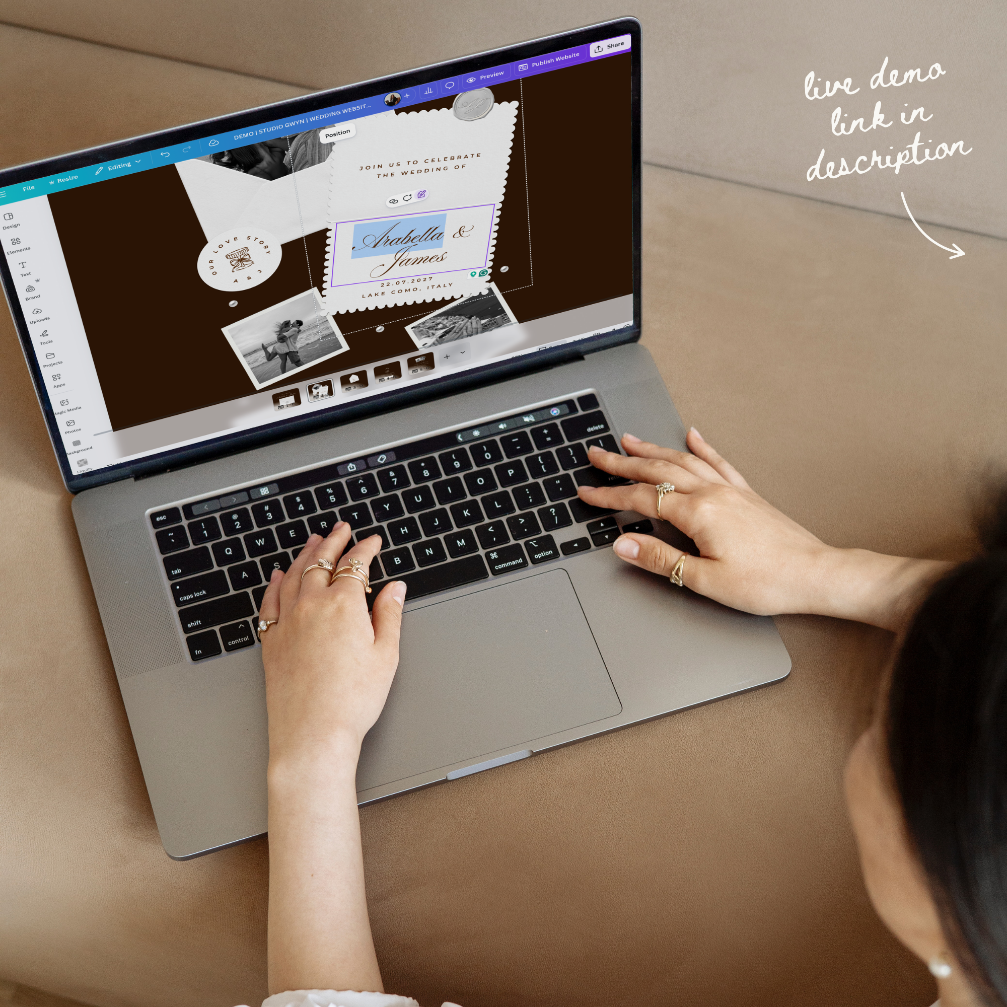 Wedding Website Template with RSVP (Burgundy)