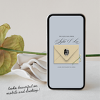 Save The Date Wedding Website Template (Envelope 05 - Yellow, Blue + Brown)