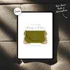 Wedding Website Template with RSVP (Envelope 04 - Olive Green & Burgundy)